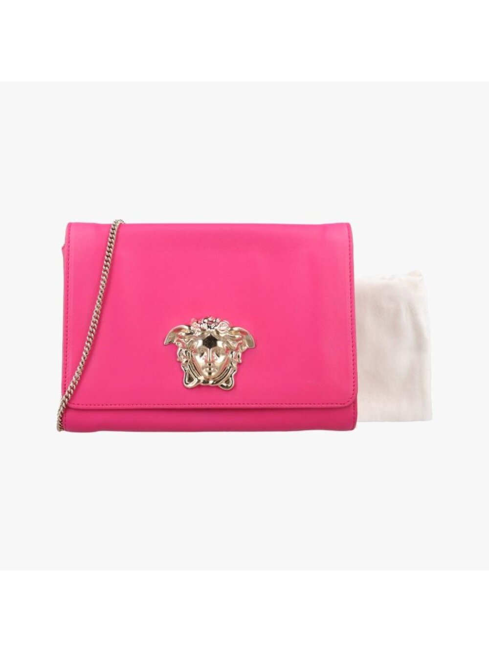 Versace la Medusa Rose Red Leather Clg Shoulder